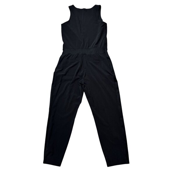 Athleta Black sleeveless jumpsuit outdoors casual stretch comfort size 6P - Picture 3 of 11